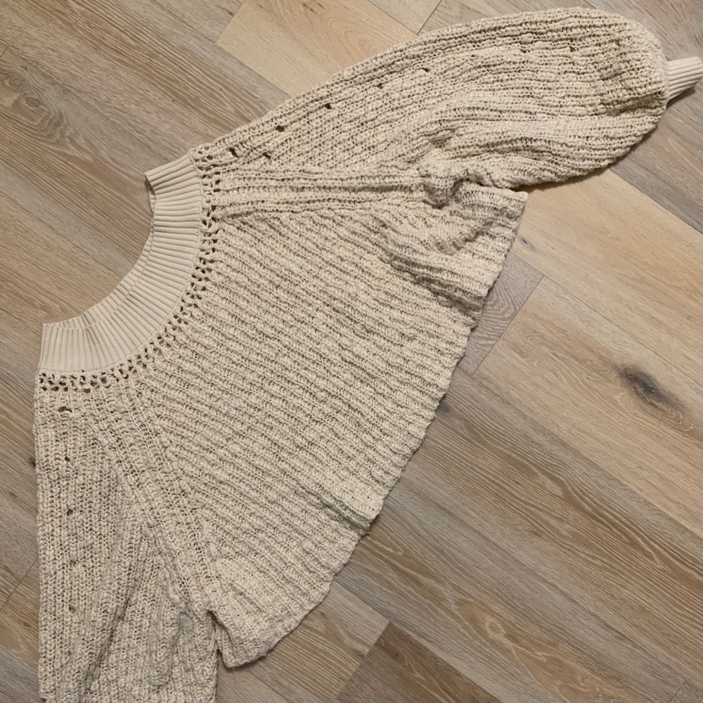 Free People cropped balloon sleeve sweater